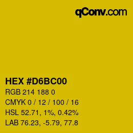 Color code: HEX #D6BC00 | qconv.com