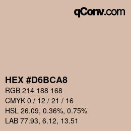 Color code: HEX #D6BCA8 | qconv.com