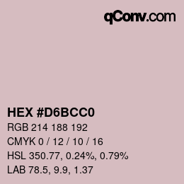 カラーコード: HEX #D6BCC0 | qconv.com