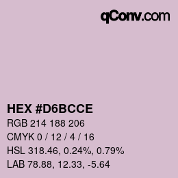 カラーコード: HEX #D6BCCE | qconv.com