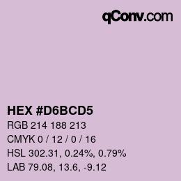 カラーコード: HEX #D6BCD5 | qconv.com