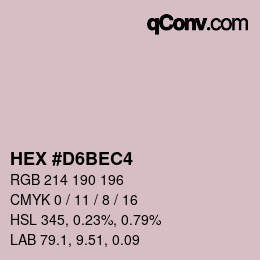 カラーコード: HEX #D6BEC4 | qconv.com