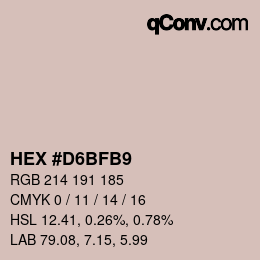 Código de color: HEX #D6BFB9 | qconv.com