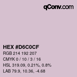 Color code: HEX #D6C0CF | qconv.com