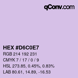 Color code: HEX #D6C0E7 | qconv.com