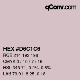 カラーコード: HEX #D6C1C6 | qconv.com