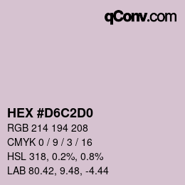 カラーコード: HEX #D6C2D0 | qconv.com