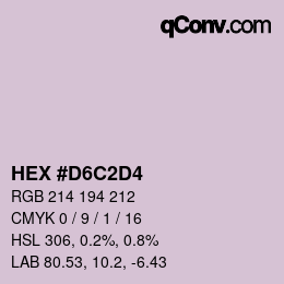 颜色代码: HEX #D6C2D4 | qconv.com