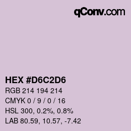 颜色代码: HEX #D6C2D6 | qconv.com