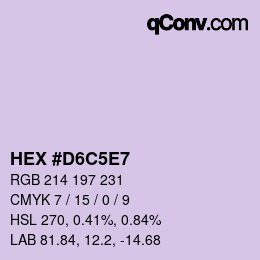 Color code: HEX #D6C5E7 | qconv.com