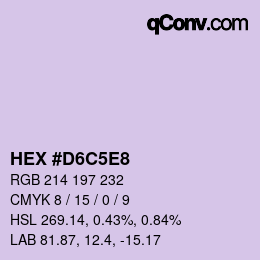 Color code: HEX #D6C5E8 | qconv.com