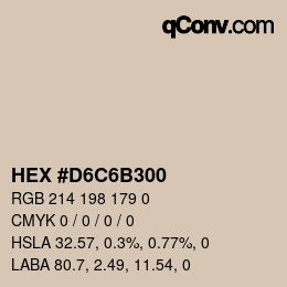 Color code: HEX #D6C6B300 | qconv.com