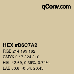 カラーコード: HEX #D6C7A2 | qconv.com