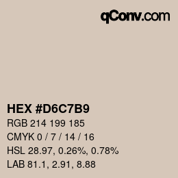 Color code: HEX #D6C7B9 | qconv.com