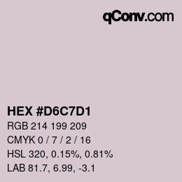 颜色代码: HEX #D6C7D1 | qconv.com