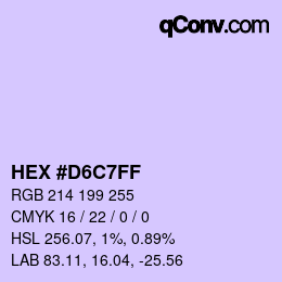 Color code: HEX #D6C7FF | qconv.com