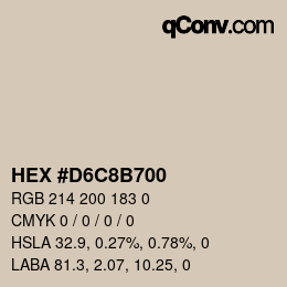 カラーコード: HEX #D6C8B700 | qconv.com