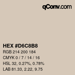 Color code: HEX #D6C8B8 | qconv.com