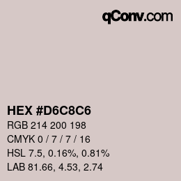 カラーコード: HEX #D6C8C6 | qconv.com
