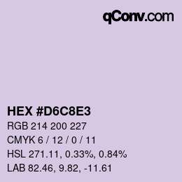 Farbcode: HEX #D6C8E3 | qconv.com