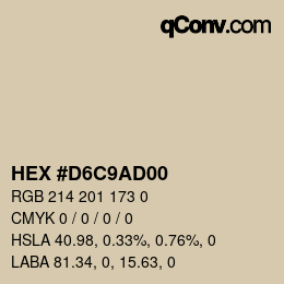 Color code: HEX #D6C9AD00 | qconv.com