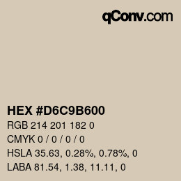 Color code: HEX #D6C9B600 | qconv.com