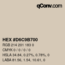 Color code: HEX #D6C9B700 | qconv.com