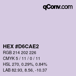 Color code: HEX #D6CAE2 | qconv.com