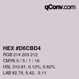 Farbcode: HEX #D6CBD4 | qconv.com