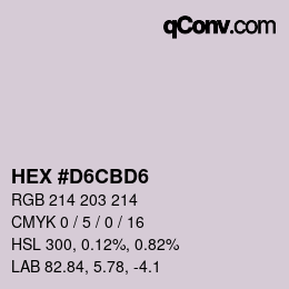 カラーコード: HEX #D6CBD6 | qconv.com
