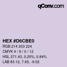 カラーコード: HEX #D6CBE0 | qconv.com