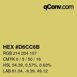 Color code: HEX #D6CC6B | qconv.com