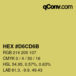 Color code: HEX #D6CD6B | qconv.com