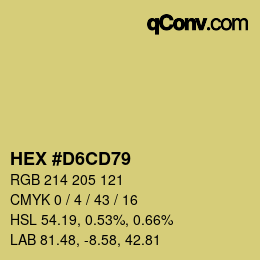 Color code: HEX #D6CD79 | qconv.com