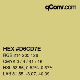 Color code: HEX #D6CD7E | qconv.com