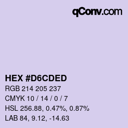 カラーコード: HEX #D6CDED | qconv.com