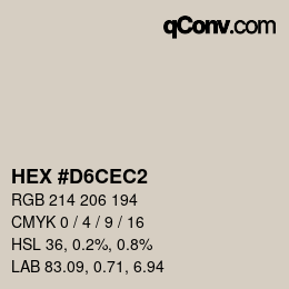 カラーコード: HEX #D6CEC2 | qconv.com