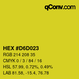 カラーコード: HEX #D6D023 | qconv.com