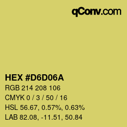 カラーコード: HEX #D6D06A | qconv.com