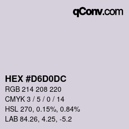Código de color: HEX #D6D0DC | qconv.com