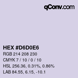 Color code: HEX #D6D0E6 | qconv.com