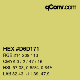 Farbcode: HEX #D6D171 | qconv.com