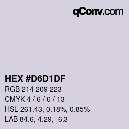 Color code: HEX #D6D1DF | qconv.com