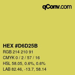 カラーコード: HEX #D6D25B | qconv.com