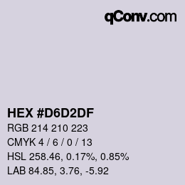 Color code: HEX #D6D2DF | qconv.com