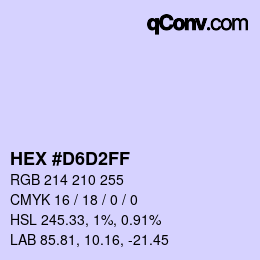 Color code: HEX #D6D2FF | qconv.com