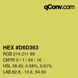 Color code: HEX #D6D363 | qconv.com