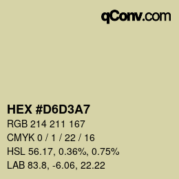 カラーコード: HEX #D6D3A7 | qconv.com
