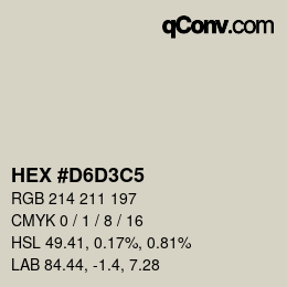 Color code: HEX #D6D3C5 | qconv.com