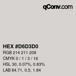 カラーコード: HEX #D6D3D0 | qconv.com